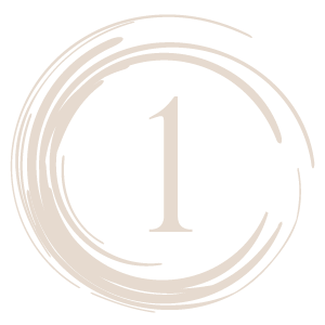 Number 1 inside a circular abstract design.